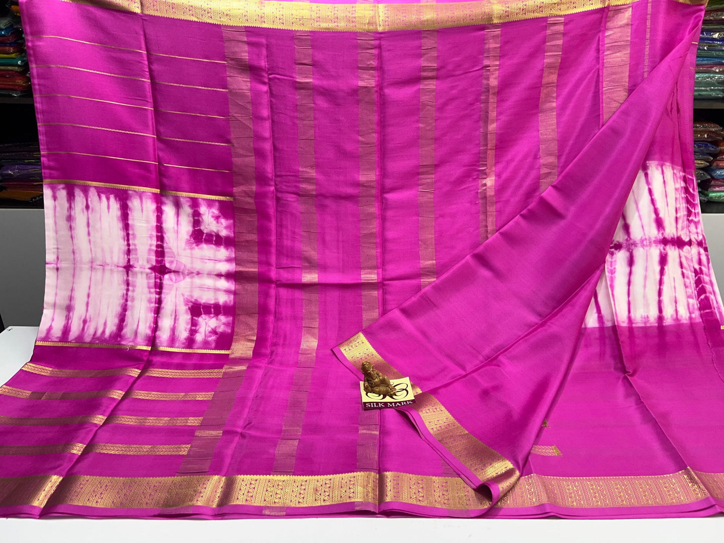 Designer Brush Shade Pure Crepe Silk Saree