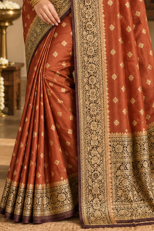 Banarasi pure satin silk saree(maroon)