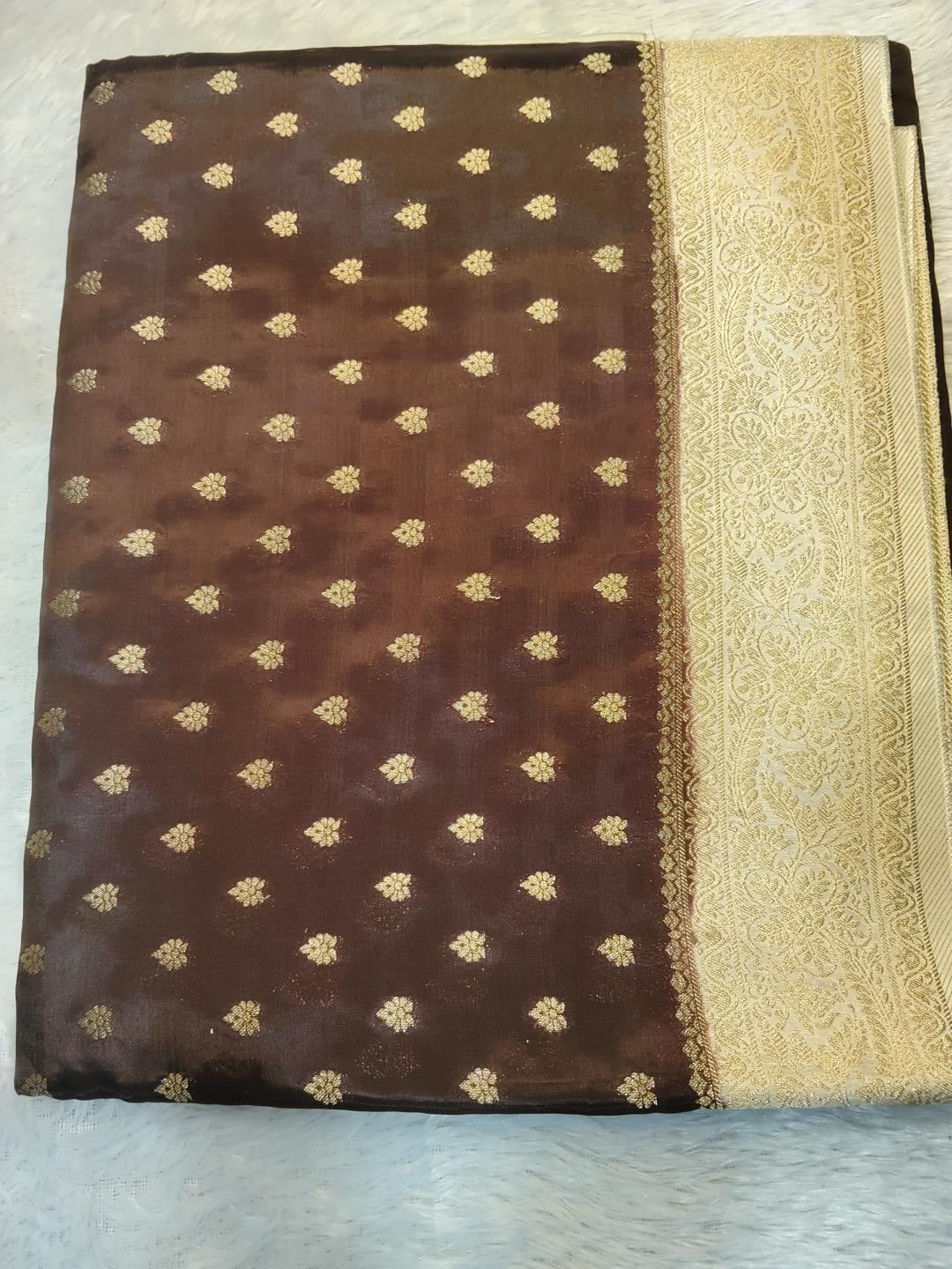 Banarasi pure satin silk saree (brown)