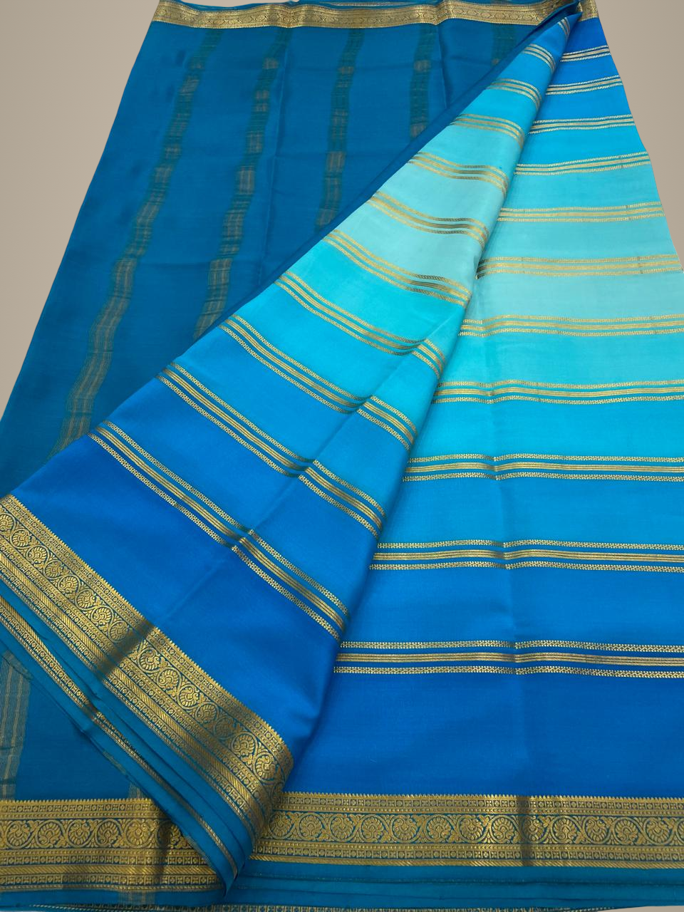 Designer Brush Shade Pure Crepe Silk Saree