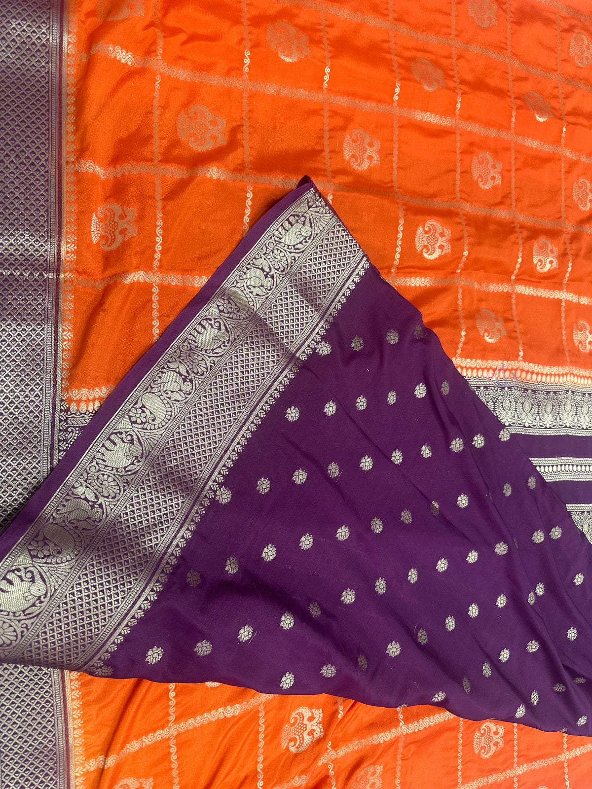 Premium Mysore crepe saree with Ghandaberunda motifs