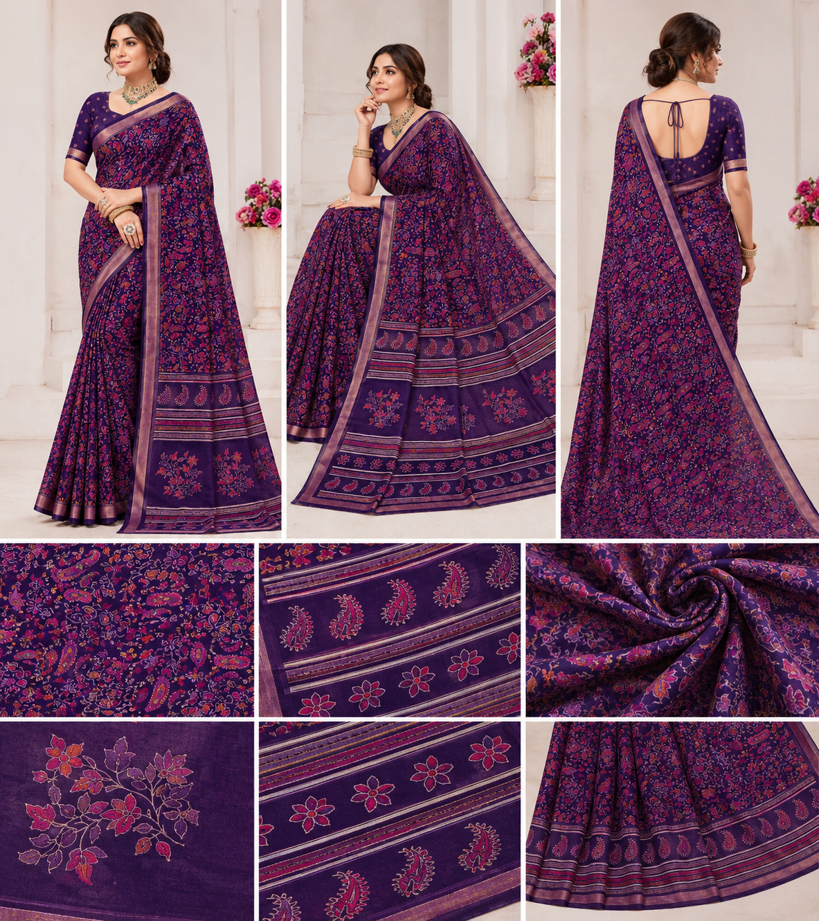 Kalamkari chiffon saree