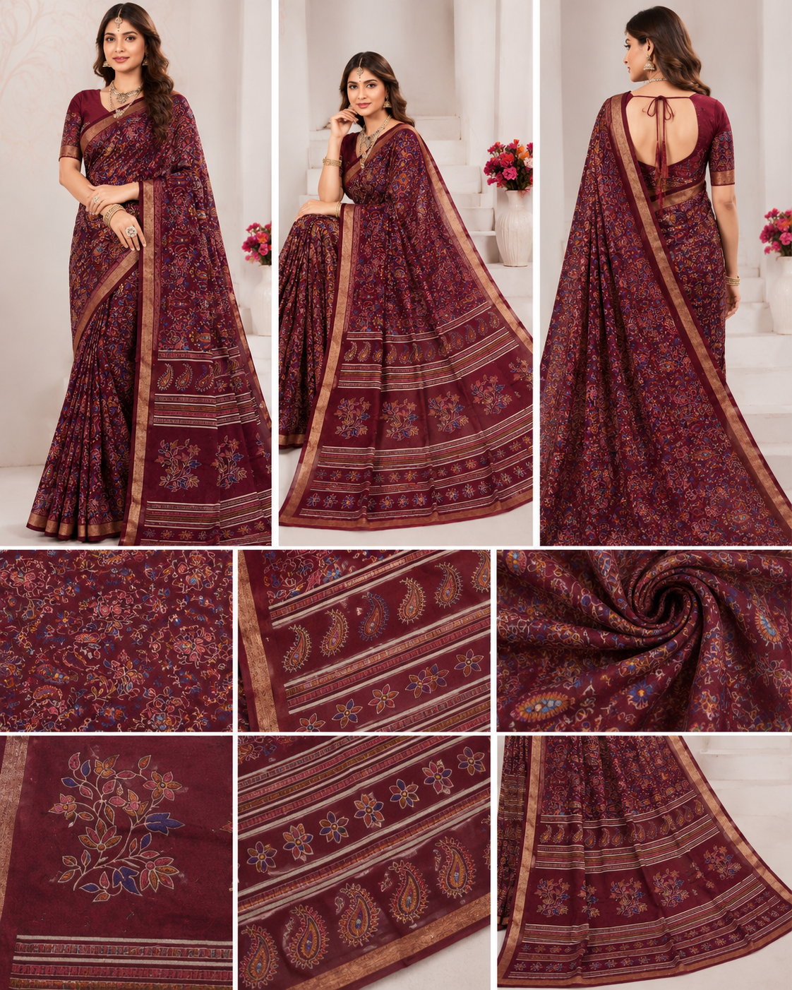 Kalamkari mul cotton saree