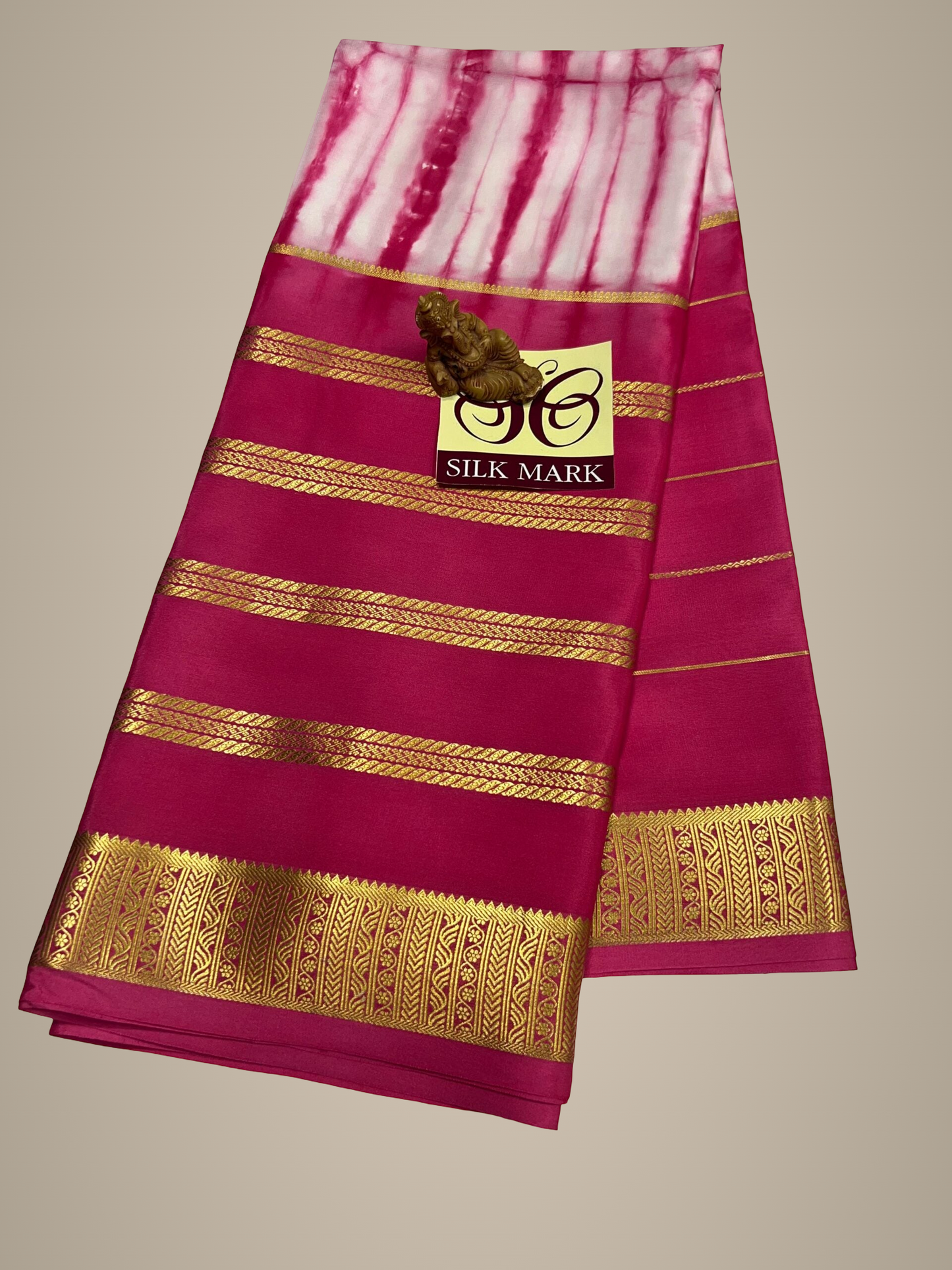 Designer Brush Shade Pure Crepe Silk Saree