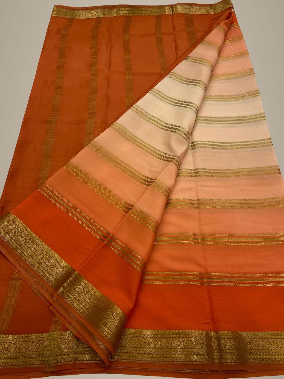 Designer Brush Shade Pure Crepe Silk Saree