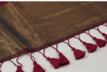 Maroon Cotton By Silk Pallu Sarees/Giccha