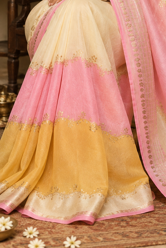 Marshmellow Rangkart saree (pink)