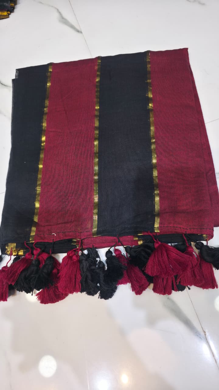 Pure Mull Stripe Saree