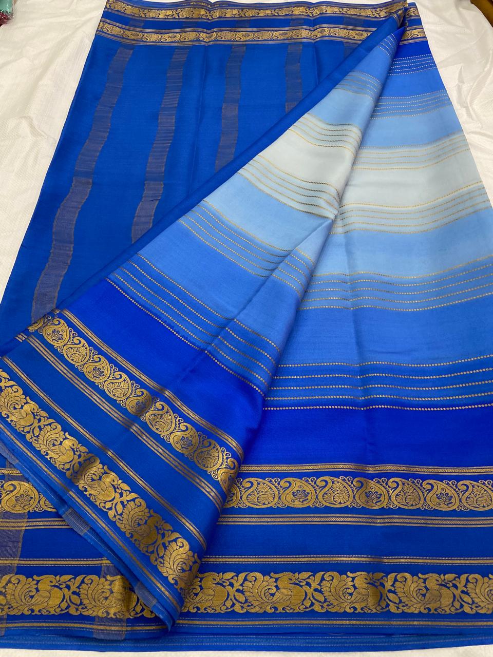 Designer Brush Shade Pure Crepe Silk Saree