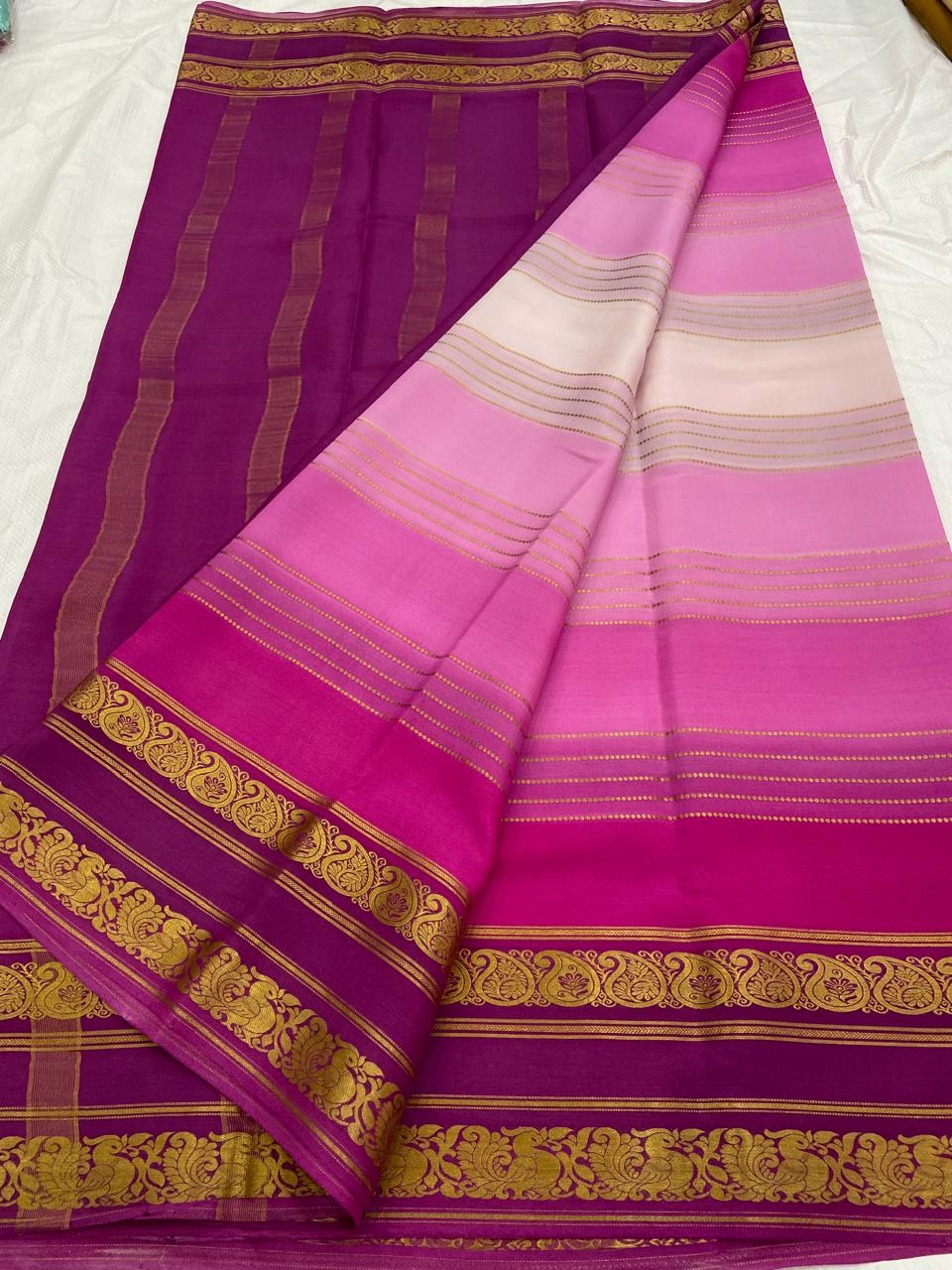 Designer Brush Shade Pure Crepe Silk Saree