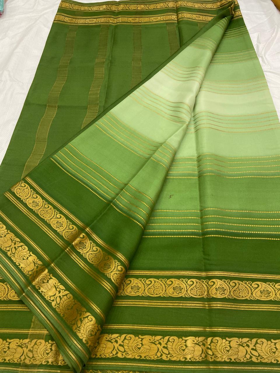 Designer Brush Shade Pure Crepe Silk Saree