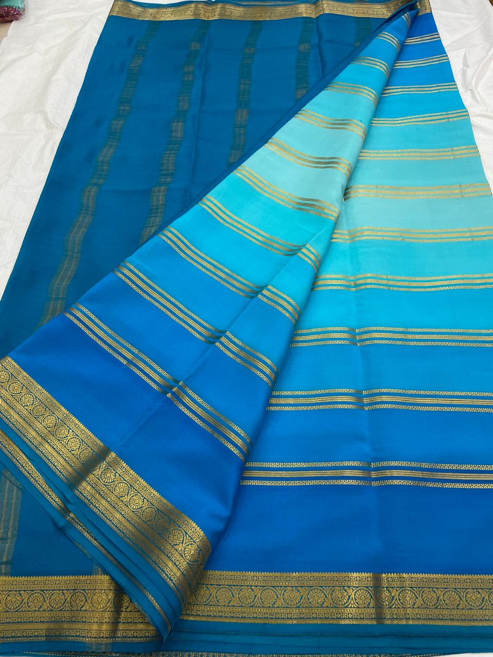 Designer Brush Shade Pure Crepe Silk Saree
