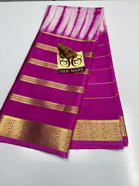 Designer Brush Shade Pure Crepe Silk Saree
