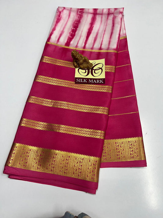 Designer Brush Shade Pure Crepe Silk Saree