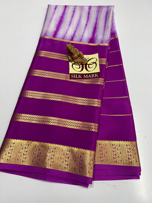 Designer Brush Shade Pure Crepe Silk Saree