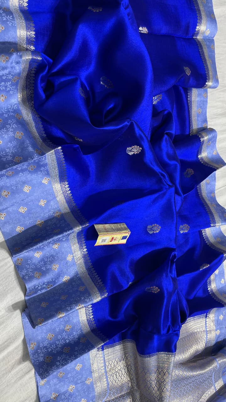 Royal Blue Colour Pure Banarasi Mango Silk Saree