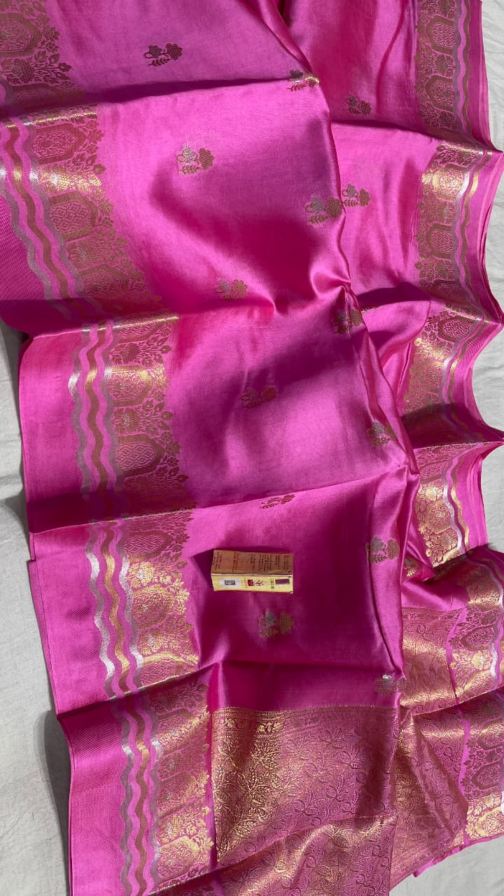 Pink Colour Pure Banarasi Mango Silk Saree