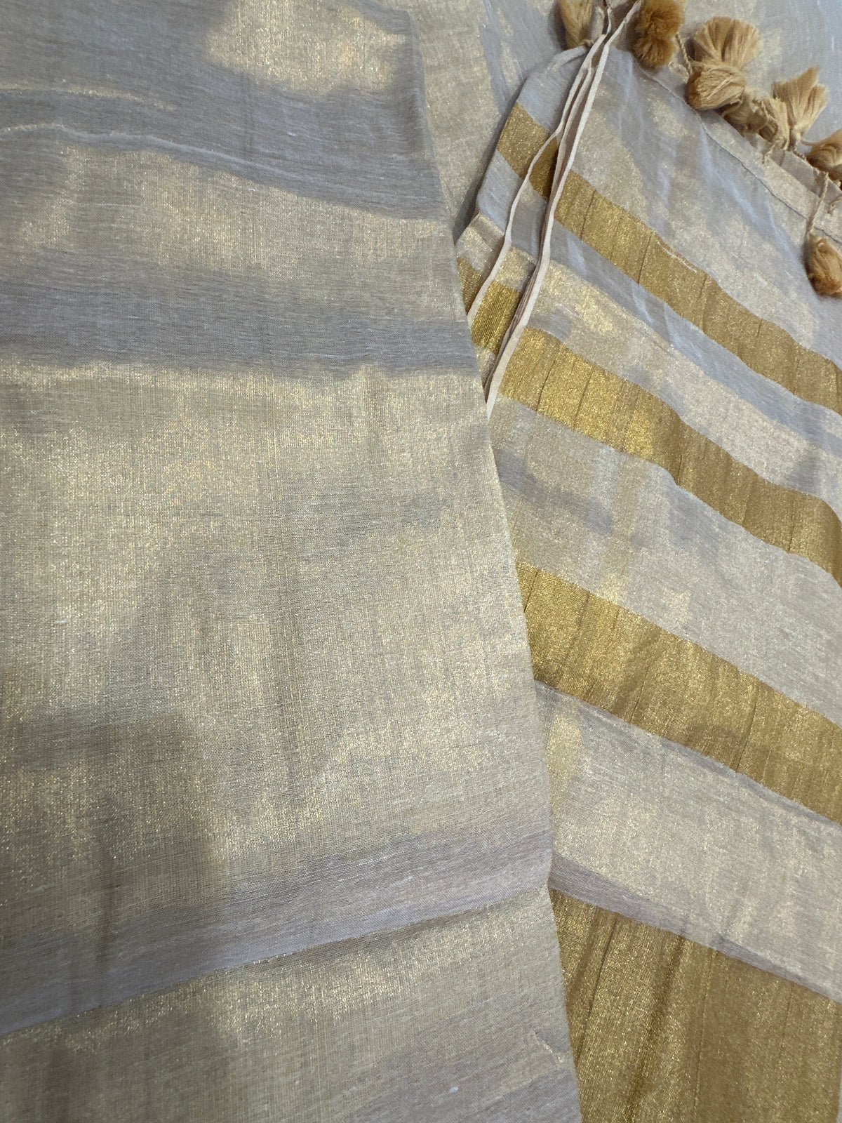 Cotton tissue gold saree