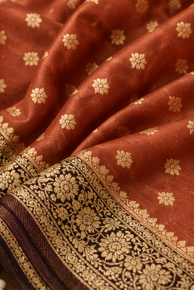 Banarasi pure satin silk saree(maroon)