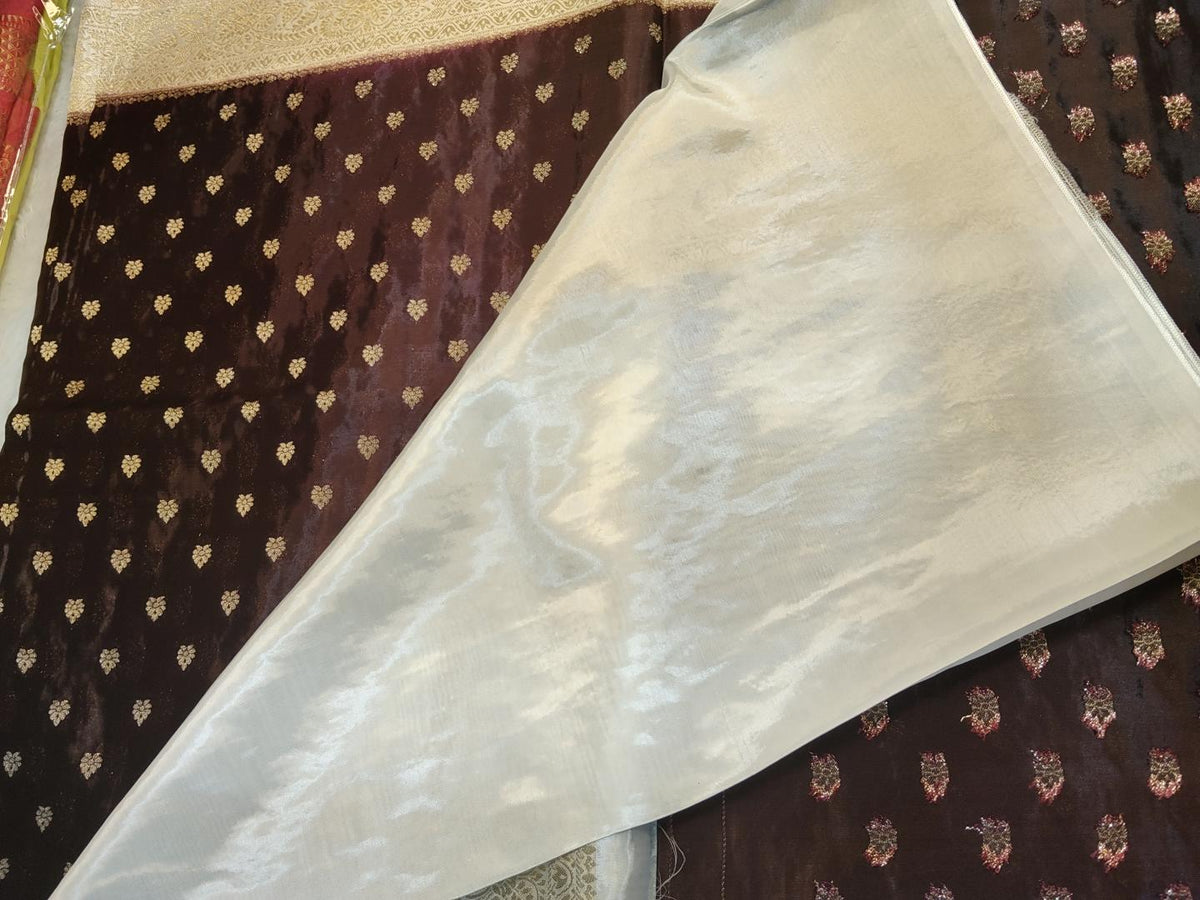 Banarasi pure satin silk saree (brown)