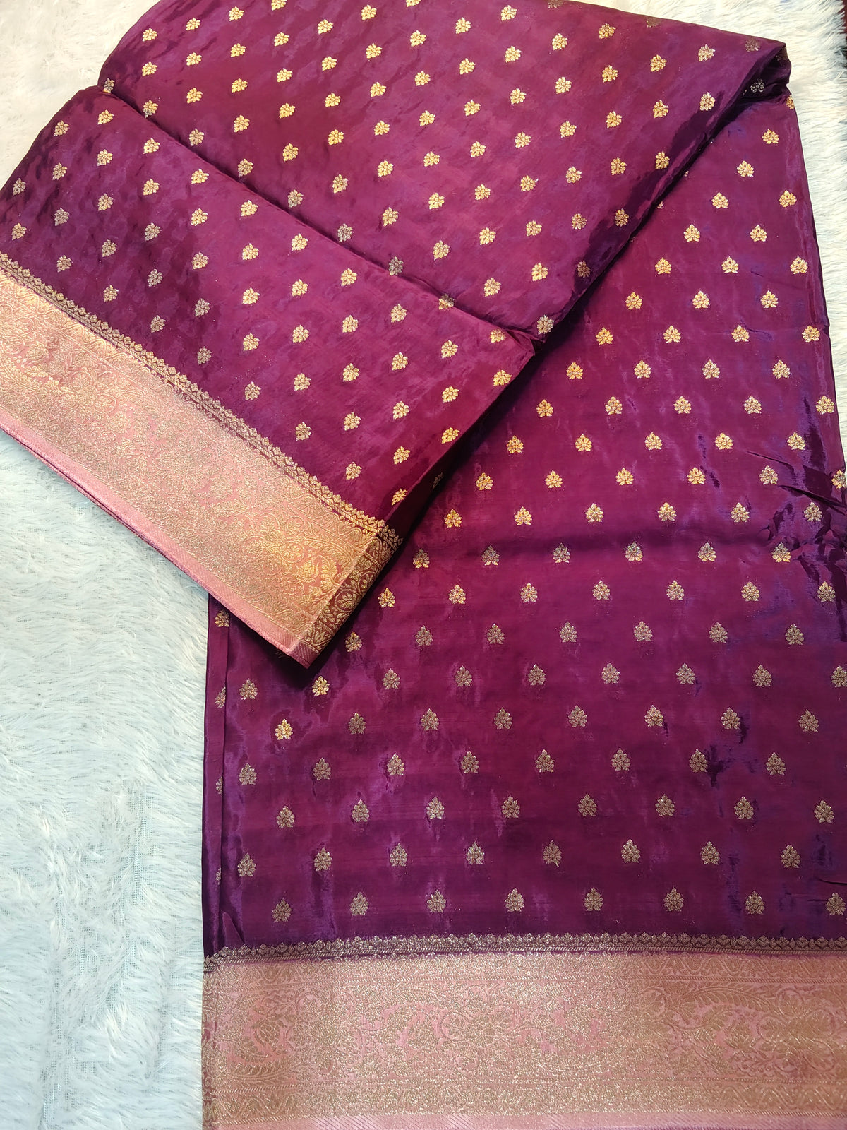 Banarasi pure satin silk saree ( purple)