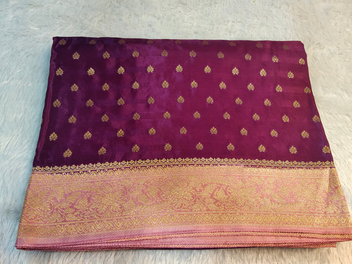 Banarasi pure satin silk saree ( purple)