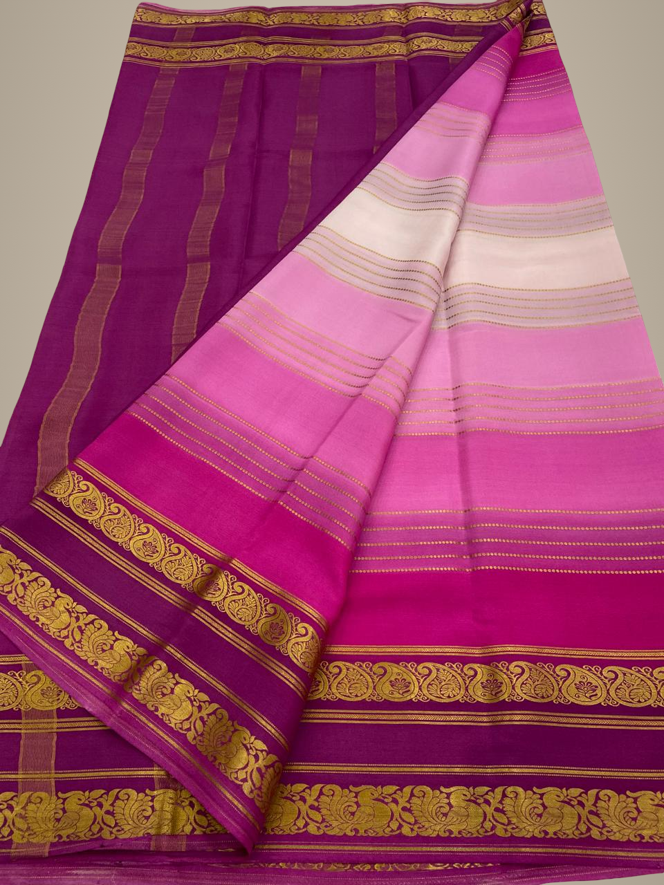Designer Brush Shade Pure Crepe Silk Saree