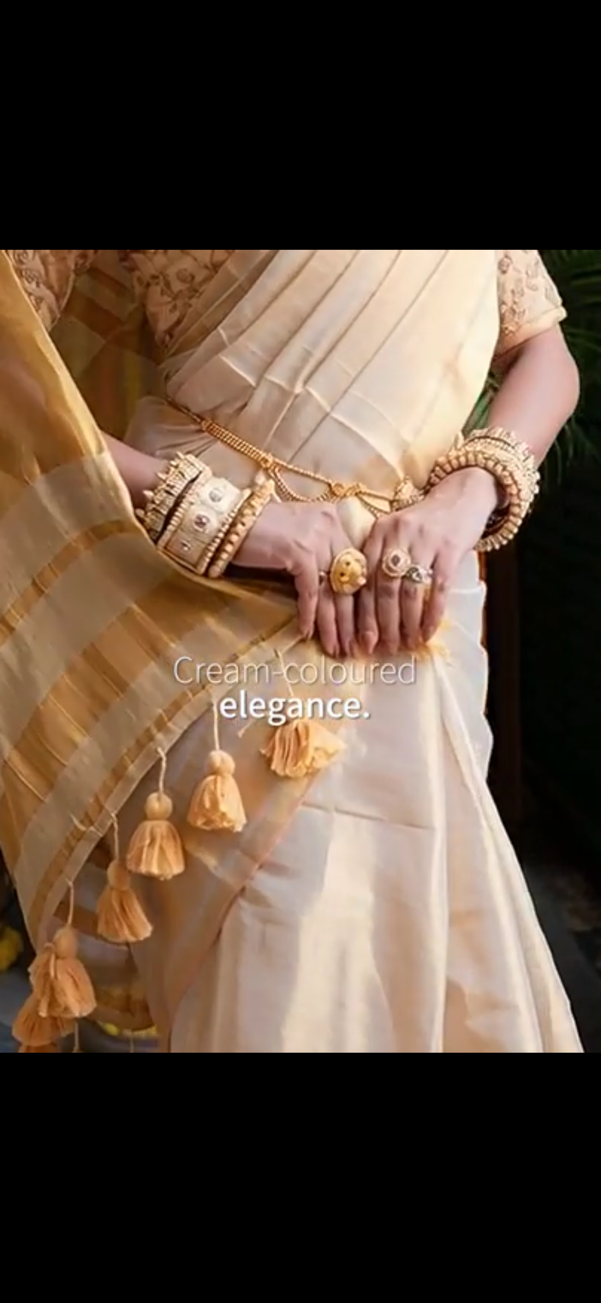 Cotton tissue gold saree
