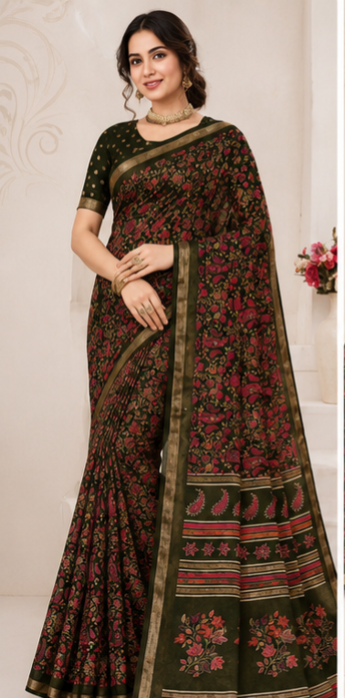 Kalamkari chiffon saree