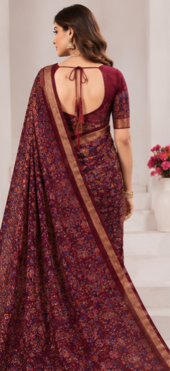 Kalamkari mul cotton saree