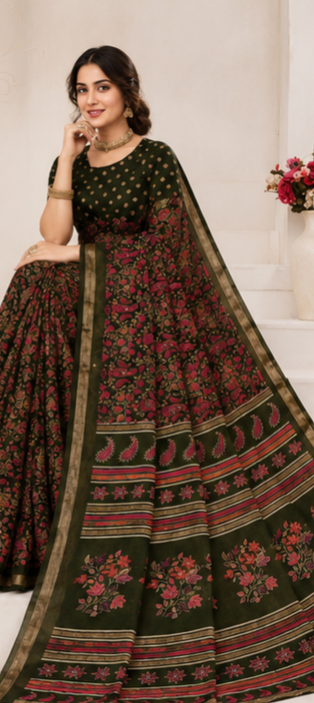 Kalamkari chiffon saree