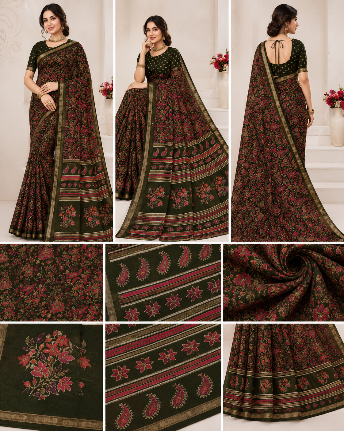 Kalamkari chiffon saree