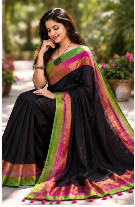 Mull cotton saree
