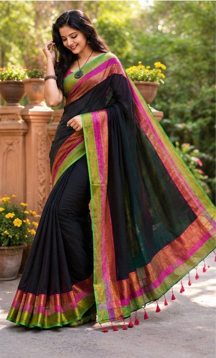 Mull cotton saree