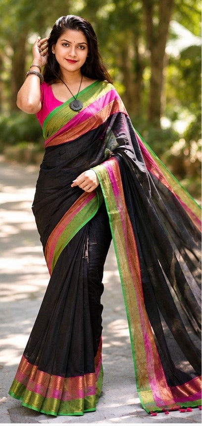 Mull cotton saree
