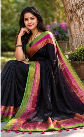 Mull cotton saree