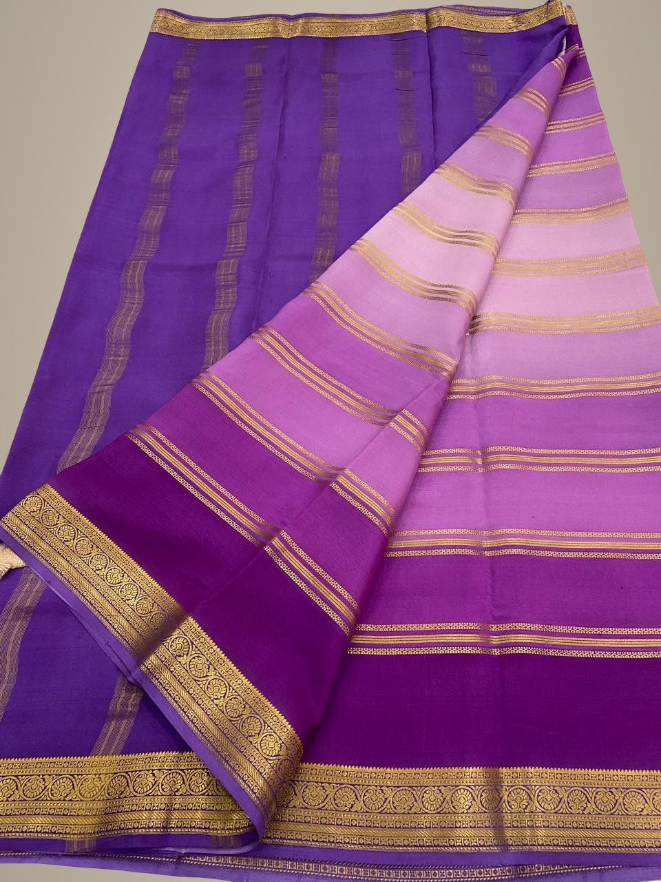 Designer Brush Shade Pure Crepe Silk Saree