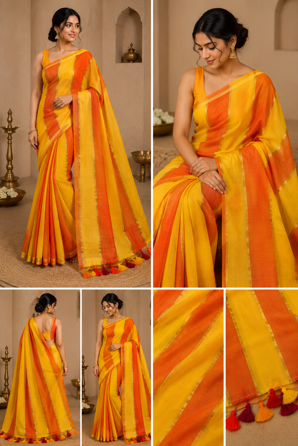 mull jhari saree