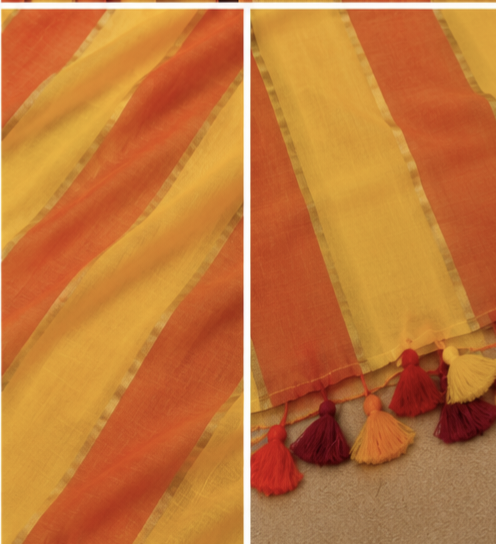 mull jhari saree