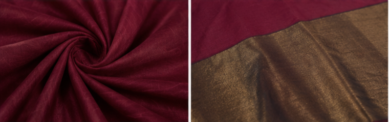 Maroon Cotton By Silk Pallu Sarees/Giccha