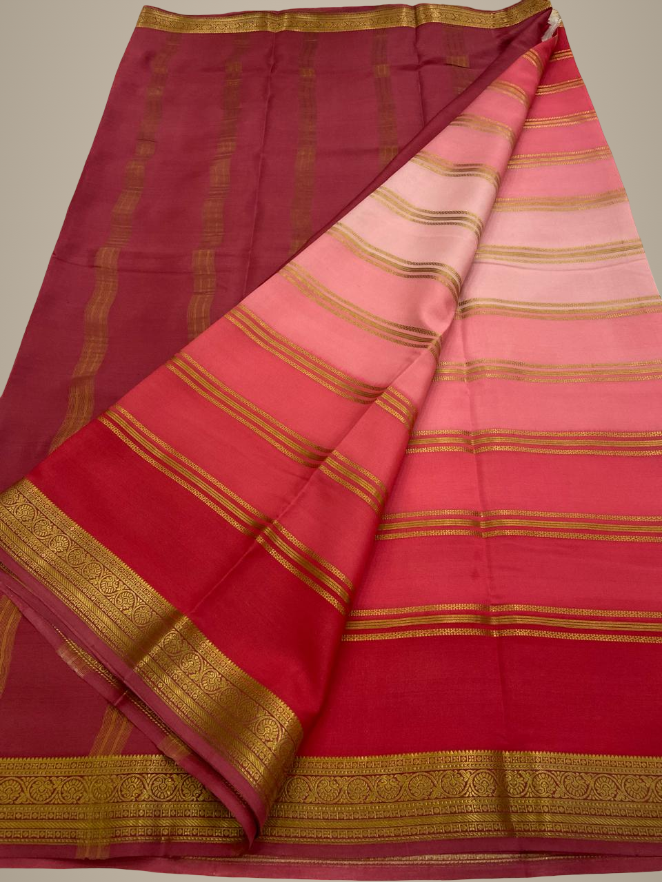 Designer Brush Shade Pure Crepe Silk Saree