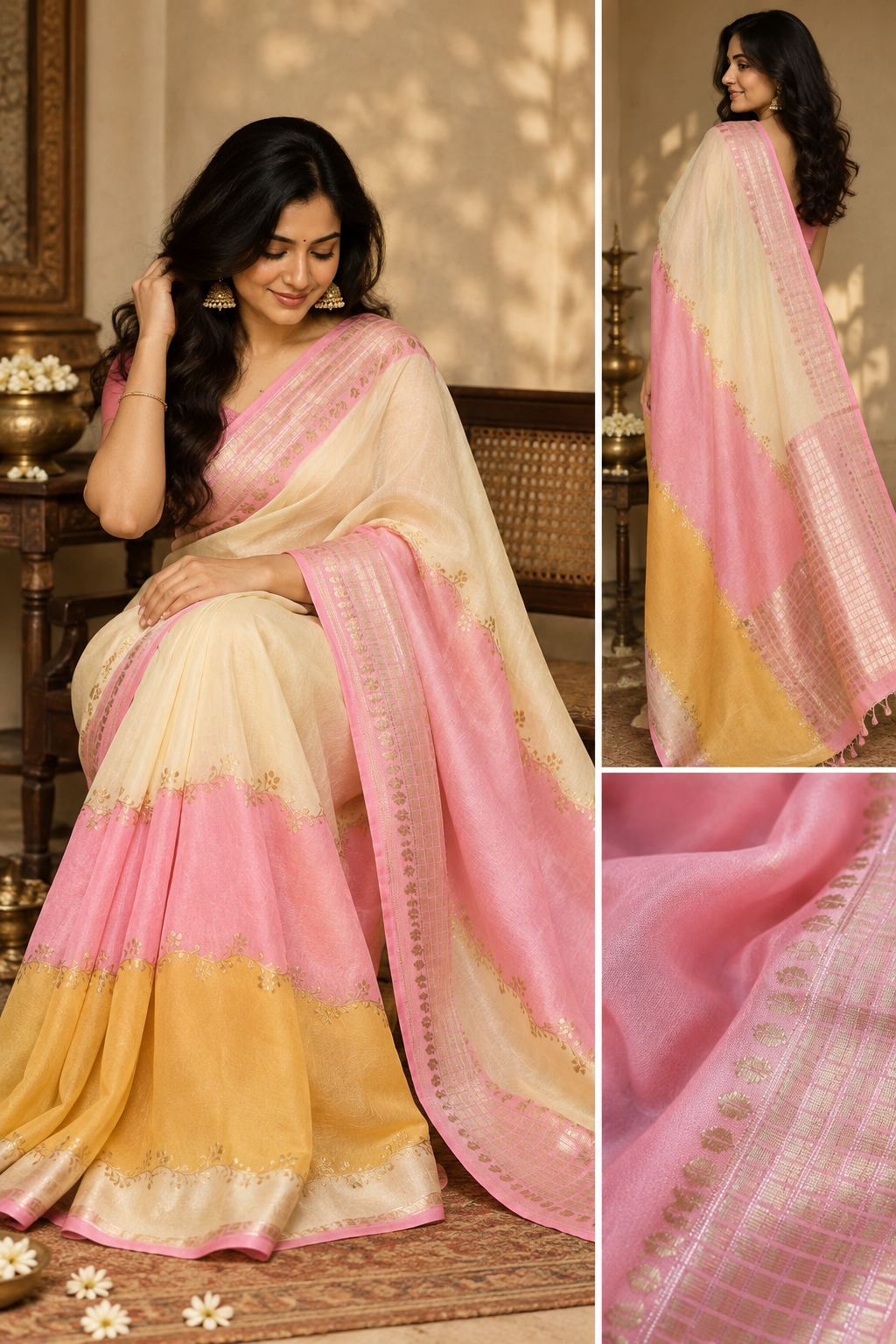Marshmellow Rangkart saree (pink)