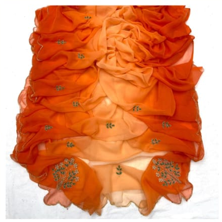 Soft georgette saree with seroski handwork 🧡 Orange