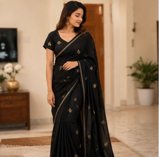 Tusser silk saree Orange
