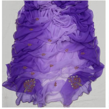 Soft georgette saree with seroski handwork 🪻 lavendor