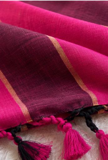 striped mull cotton saree