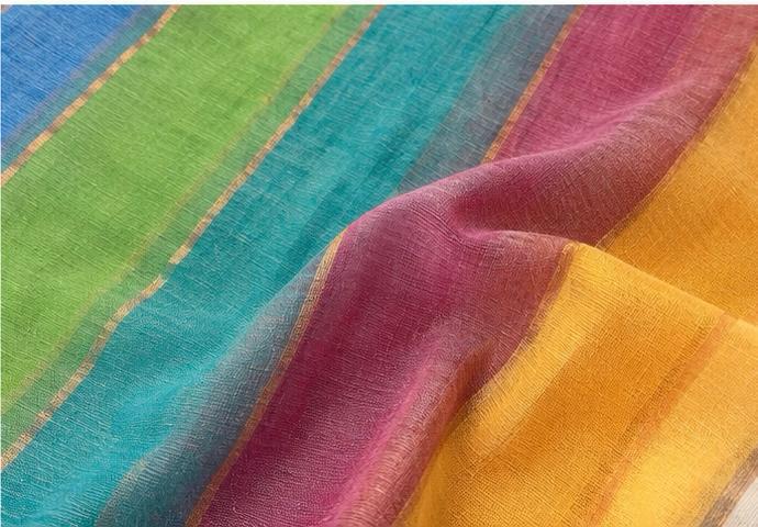 striped mull cotton saree
