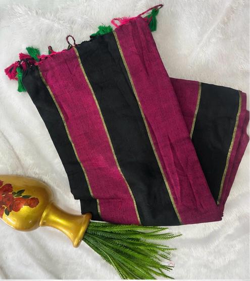 striped mull cotton saree