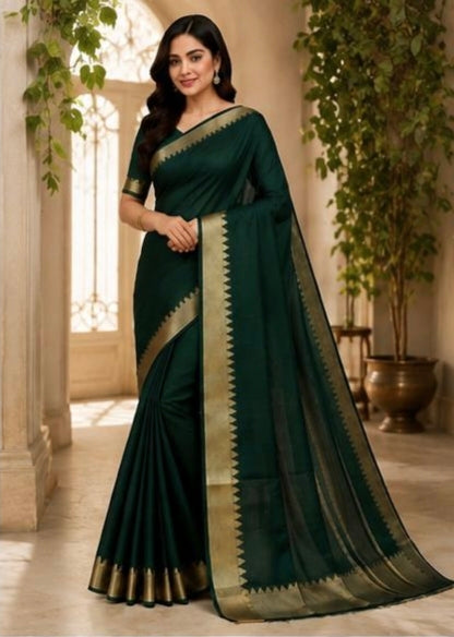 striped mull cotton saree