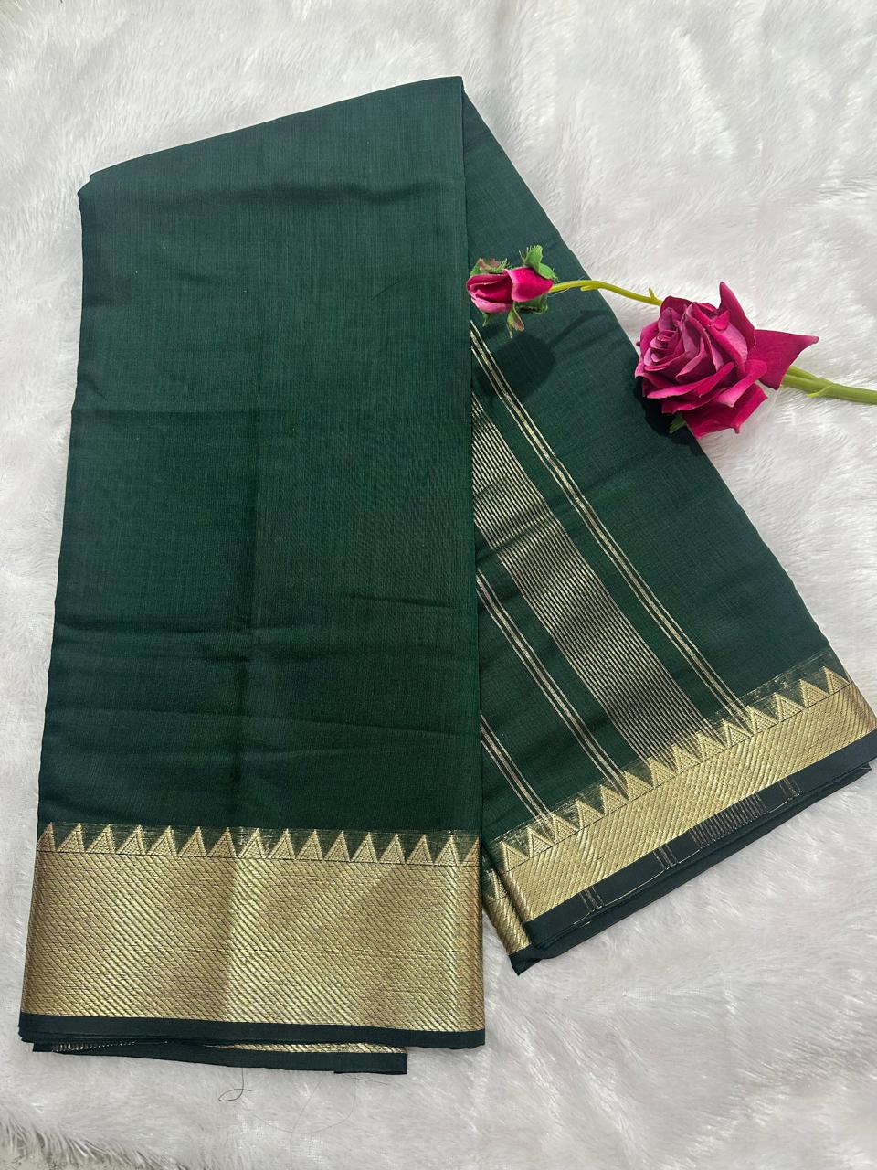 striped mull cotton saree